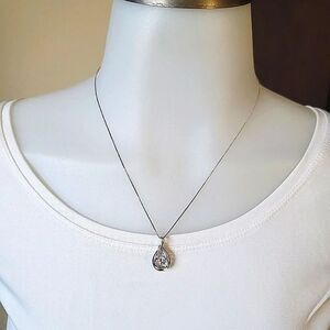 Zales Silver Teardrop Necklace